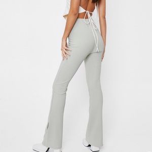 High waisted split hem flare pants
